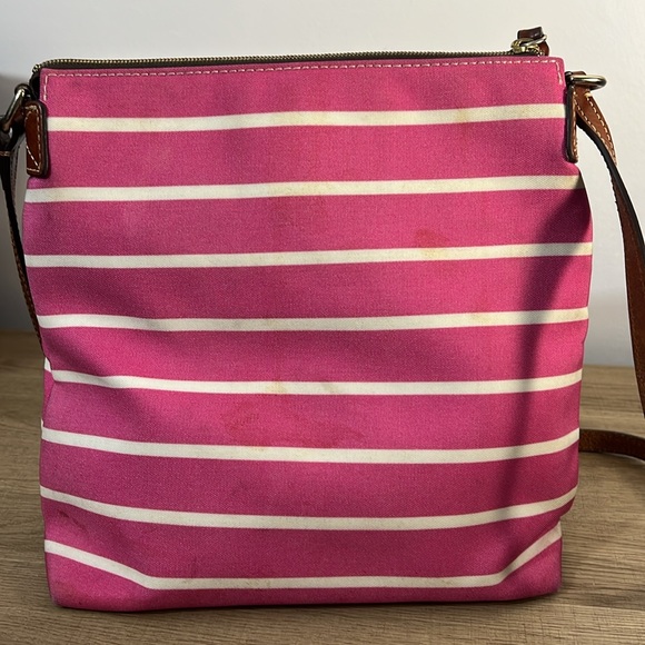 Dooney and Bourke, pink white striped canvas bag Crossbody - Picture 5 of 16